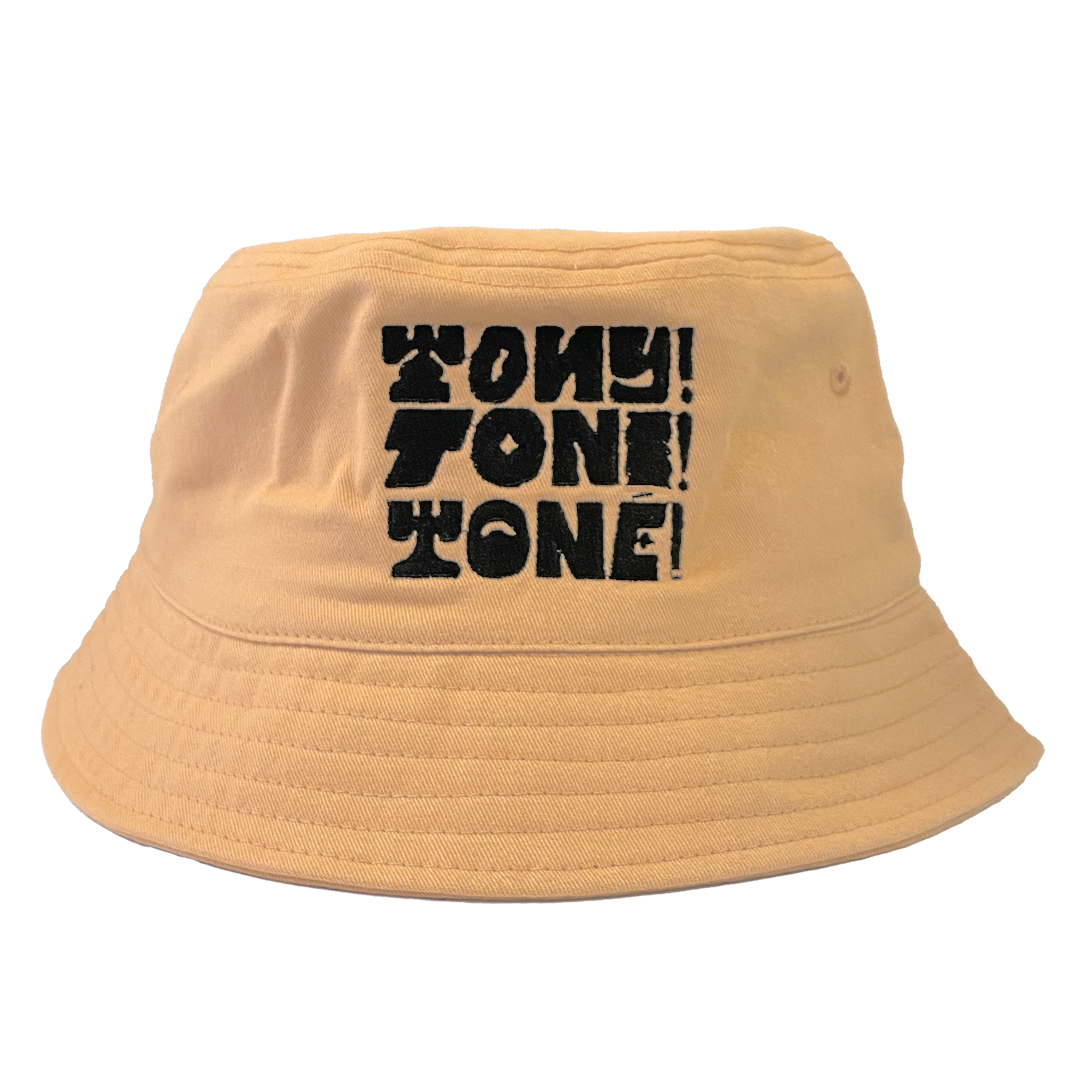 Tony! Toni! Toné! "Stacked Logo" Bucket Hat in Gold