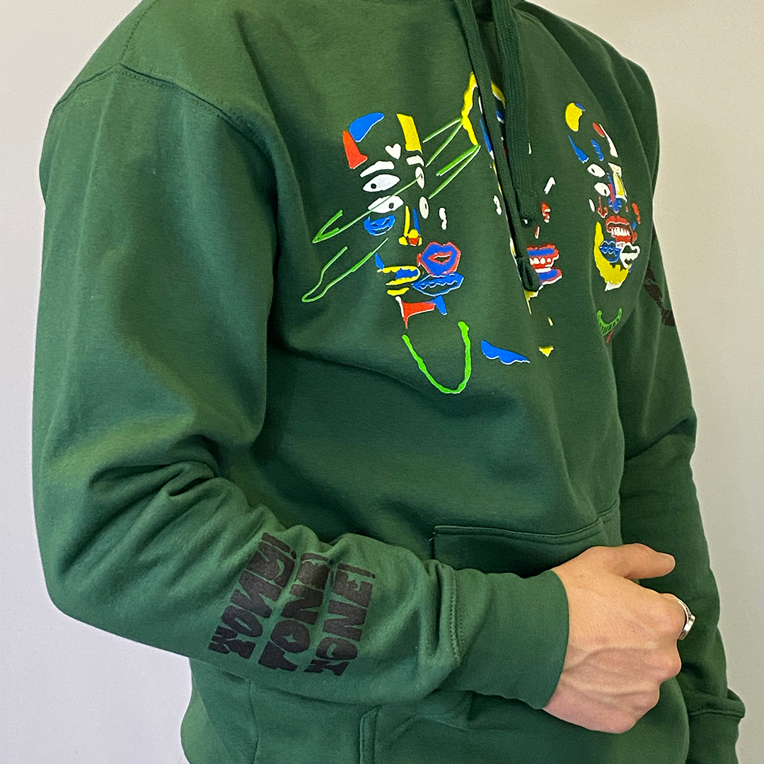 Tony! Toni! Toné! "Colorful Faces" Bay Area EXCLUSIVE Pullover Hoodie in Hunter Green