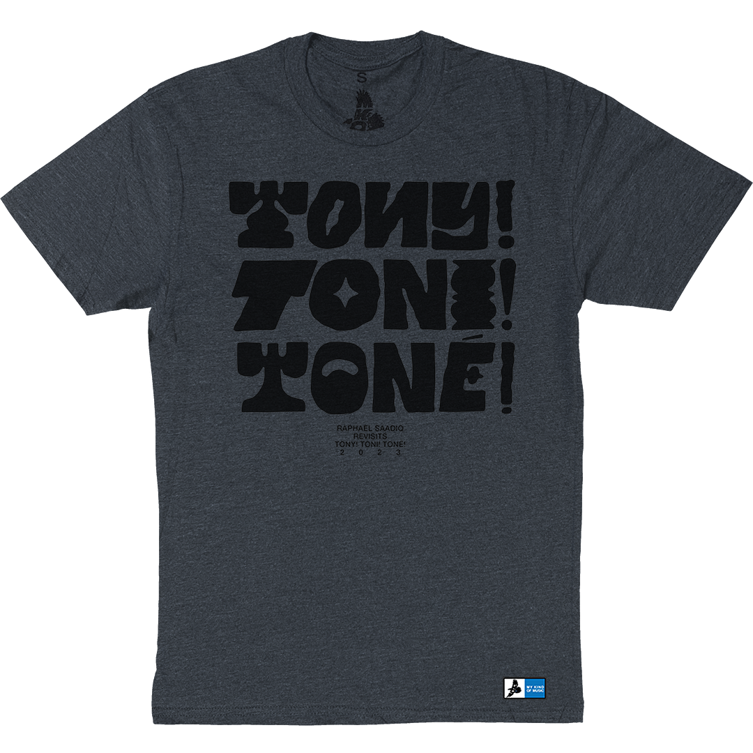 Tony! Toni! Toné! "Stacked Text" T-Shirt in Charcoal