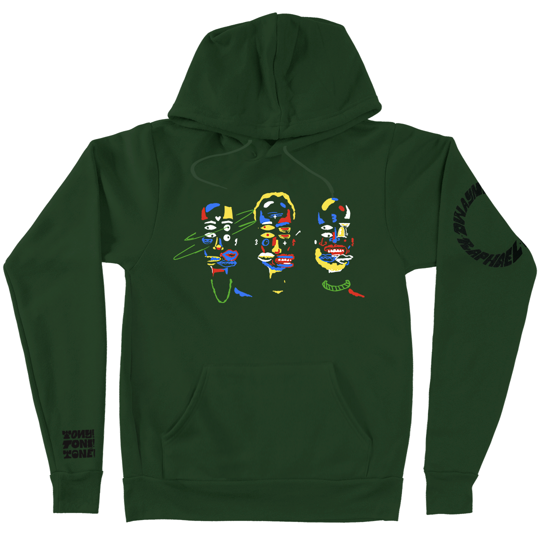 Tony! Toni! Toné! "Colorful Faces" Bay Area EXCLUSIVE Pullover Hoodie in Hunter Green