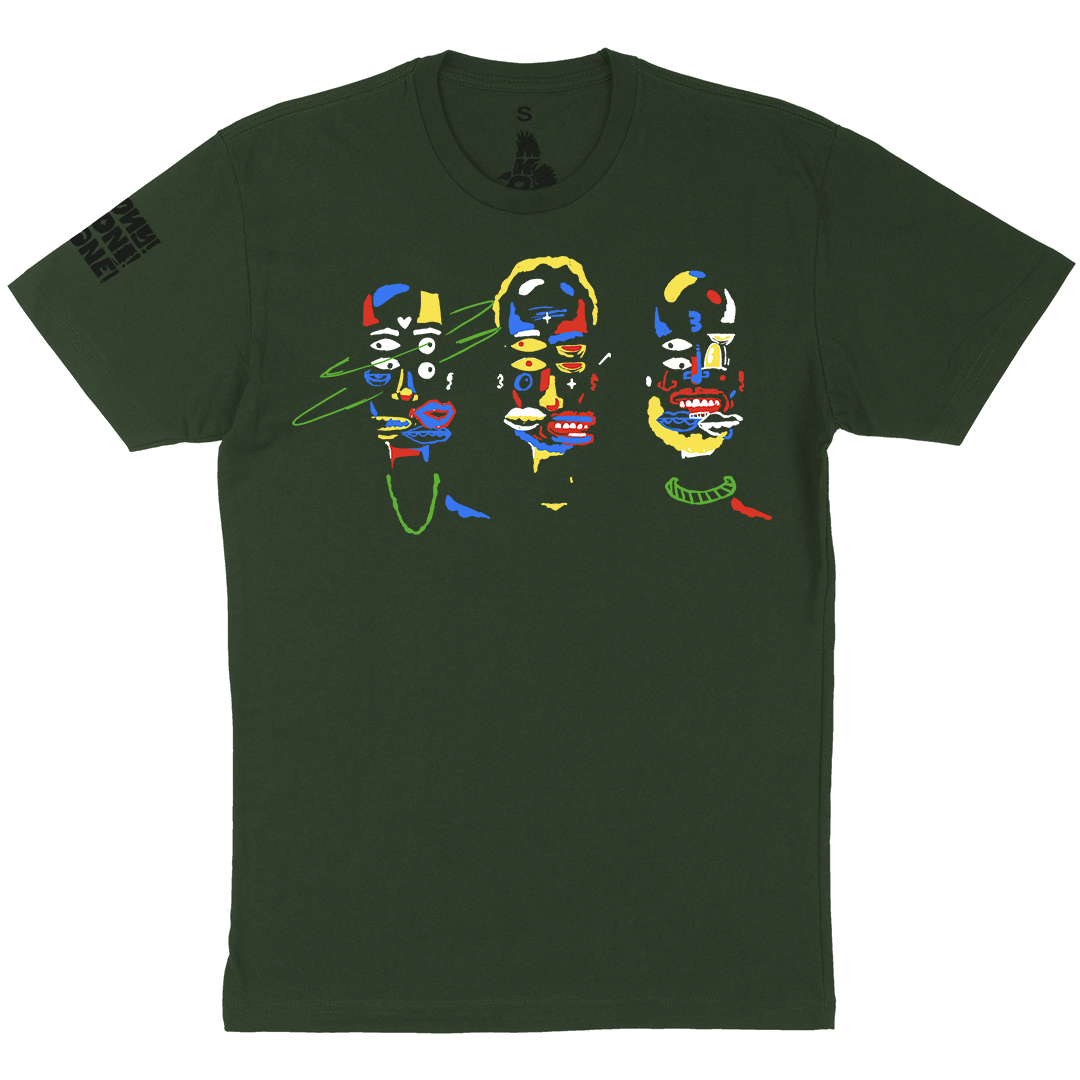 Tony! Toni! Toné! "Colorful Faces" Bay Area EXCLUSIVE T-Shirt in Hunter Green