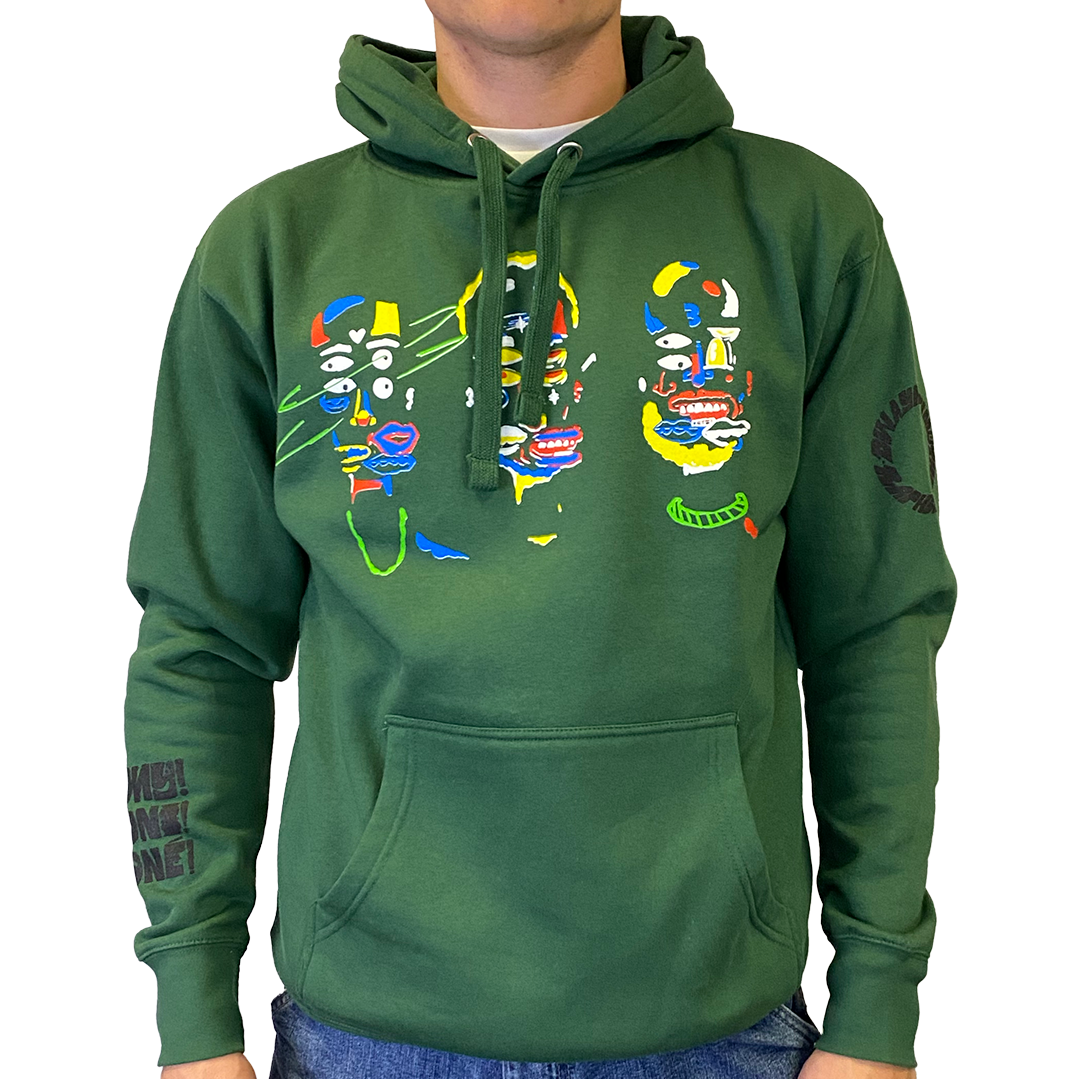 Tony! Toni! Toné! "Colorful Faces" Bay Area EXCLUSIVE Pullover Hoodie in Hunter Green